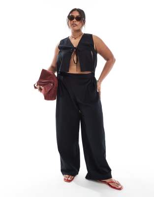 Esmee Curve Exclusive Lace Panel Beach Co-ord In Black