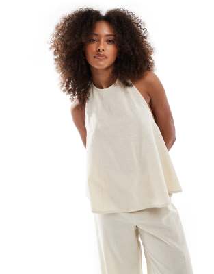 Esmee Exclusive Linen Look Beach Co-ord In Beige