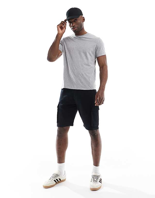 French Connection Cargo Pocket Linen Shorts In Black