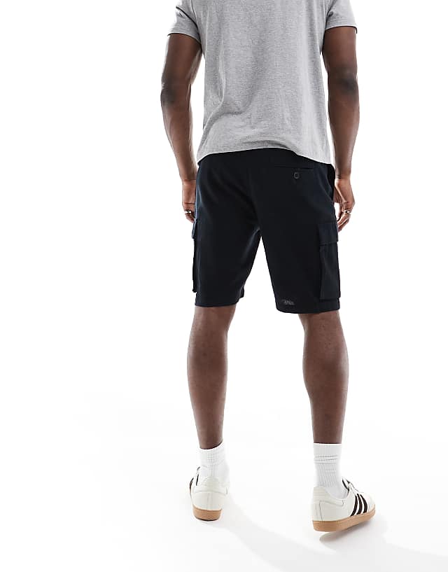 French Connection Cargo Pocket Linen Shorts In Black