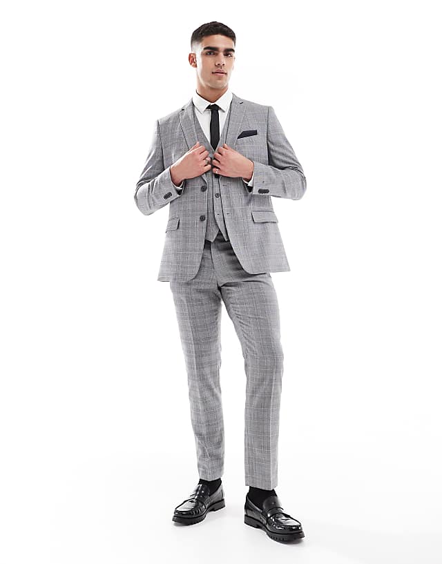 French Connection formal suit co-ord in grey check