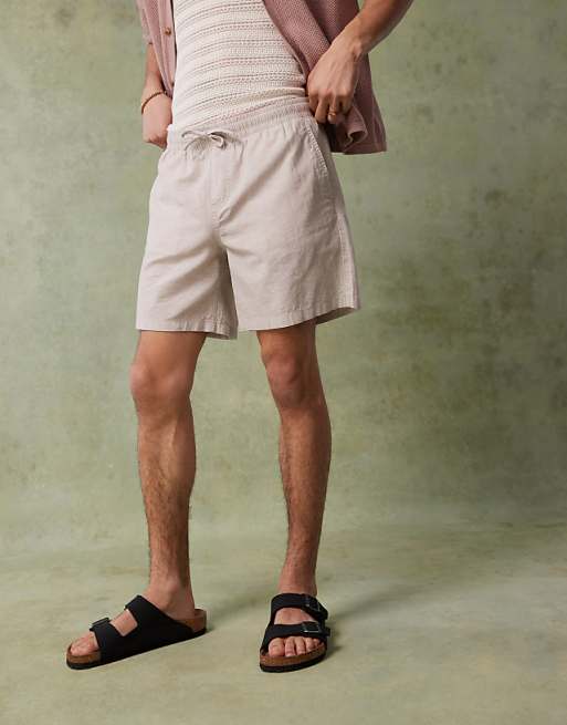 Jack & Jones Linen Shorts With Drawstring In Beige