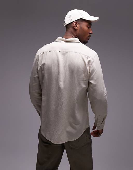 Levi's Sunset 1 Pocket Linen Cotton Mix Shirt Regular Fit In Beige