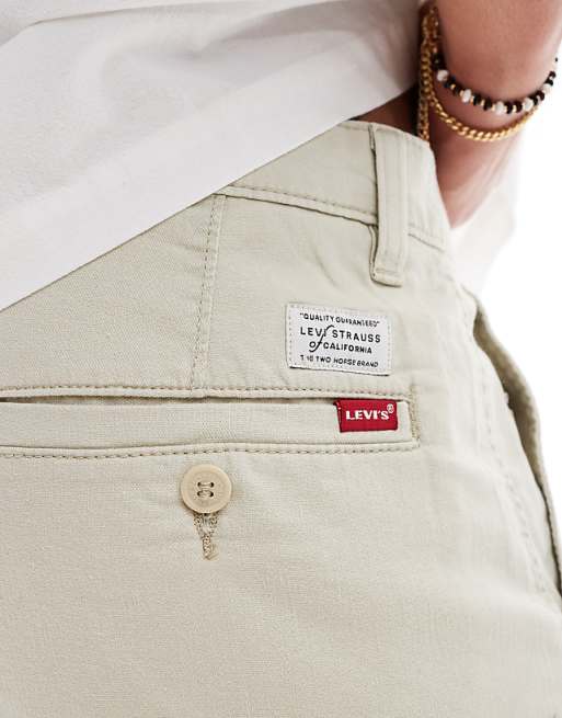 Levi's XX Chino Straight Cotton Linen Blend Shorts In Beige