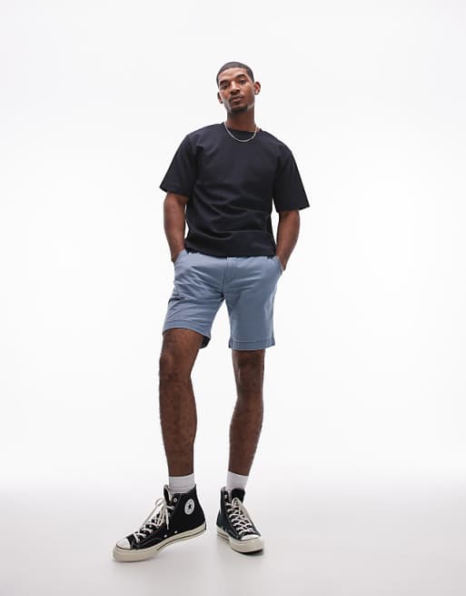 Levi's XX Chino Straight Cotton Linen Shorts In Mid Blue