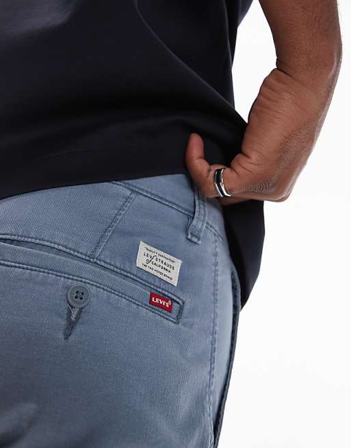 Levi's XX Chino Straight Cotton Linen Shorts In Mid Blue
