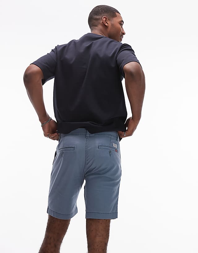 Levi's XX Chino Straight Cotton Linen Shorts In Mid Blue