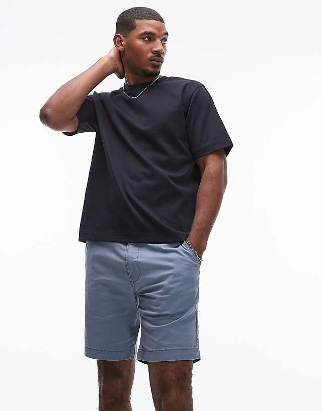 Levi's XX Chino straight cotton linen shorts in mid blue