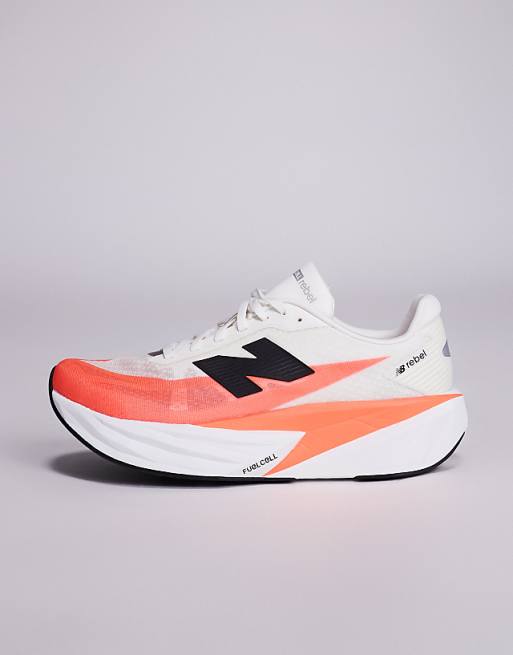 New Balance Fuelcell Rebel V5 Running Trainers In Bright Red And White