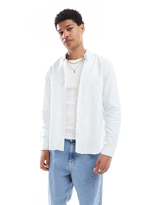 New Look long sleeve stripe shirt in light blue