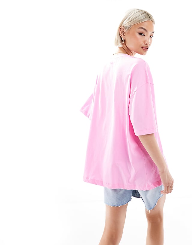 New Look Sicilia Logo Oversized T-shirt In Pink