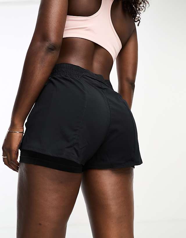Nike One Training Dri-FIT High Waisted 3 Inch 2 In 1 Shorts In Black