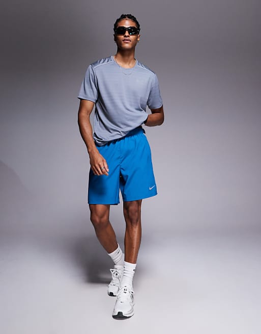 Nike Running Dri-FIT Challenger 7 inch shorts in blue
