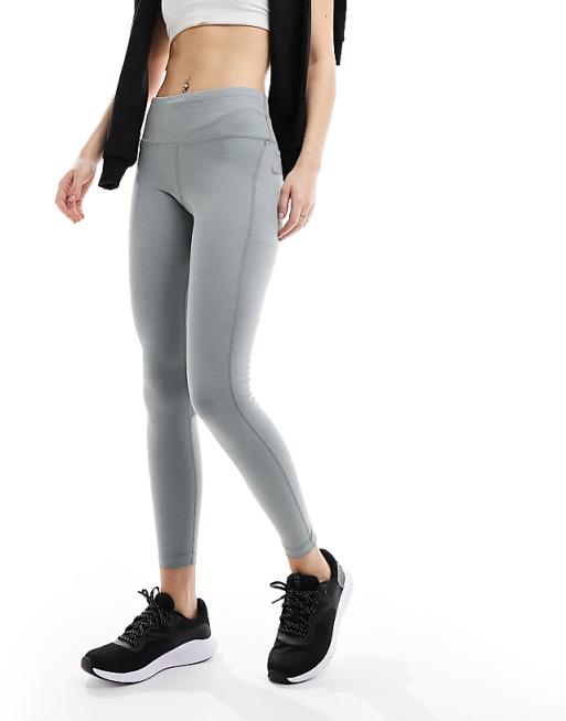 Nike Running Fast Dri-Fit Mid Rise Leggings In Light Grey