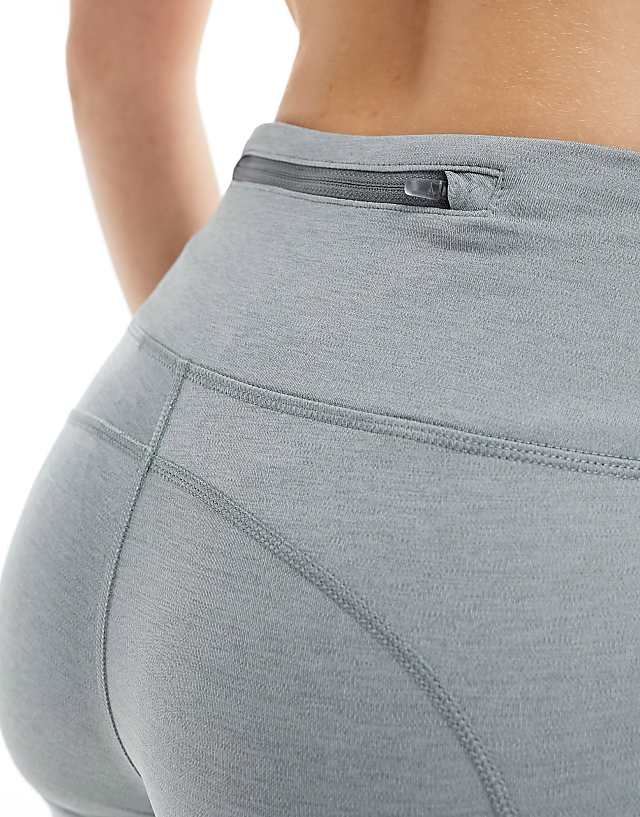 Nike Running Fast Dri-Fit Mid Rise Leggings In Light Grey