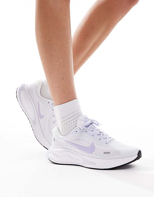 Nike Running Journey Run Trainers In White And Lilac