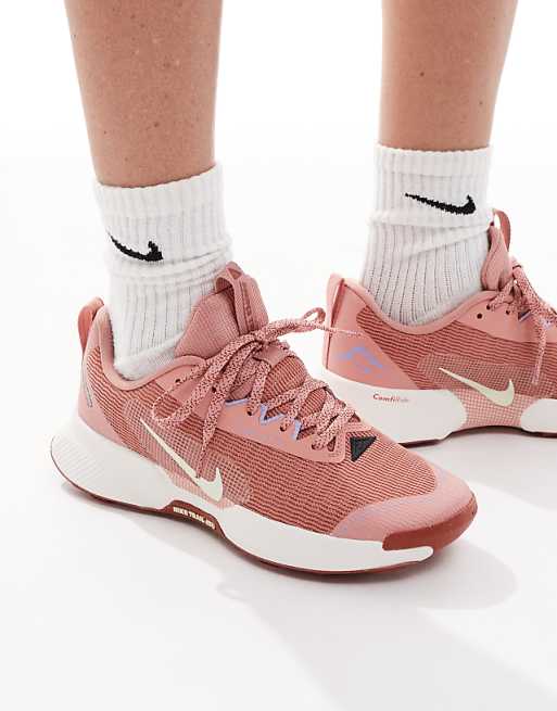 Nike Running Juniper Trail 3 Trainers In Pink And White
