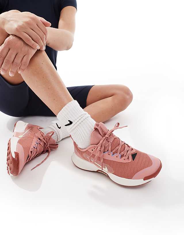 Nike Running Juniper Trail 3 trainers in pink and white
