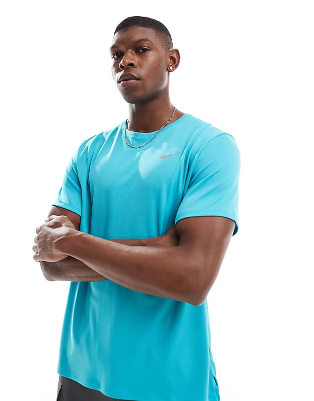 Nike Running Miler Dri-FIT t-shirt in turquoise