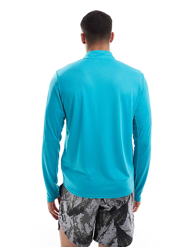 Nike Running Pacer Dri-FIT Half Zip Longsleeve Top In Turquoise