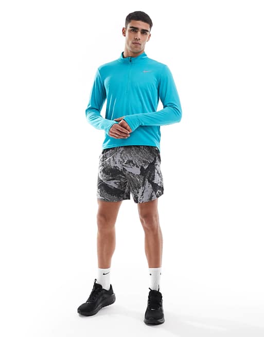 Nike Running Pacer Dri-FIT Half Zip Longsleeve Top In Turquoise