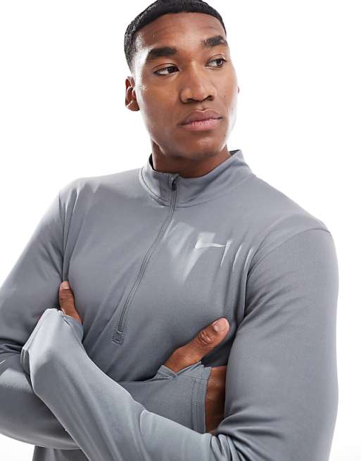 Nike Running Pacer Dri-FIT half zip longsleeve top in grey
