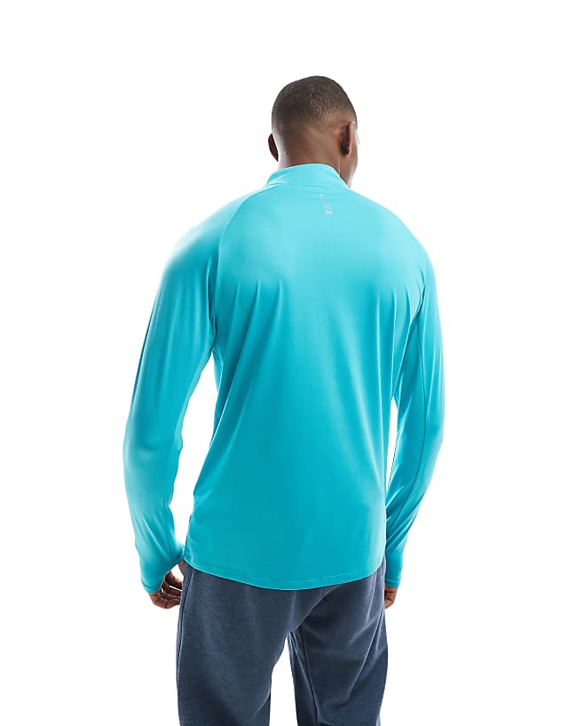 Nike Running Stride Dri-FIT Half Zip Longsleeve Top In Turquoise