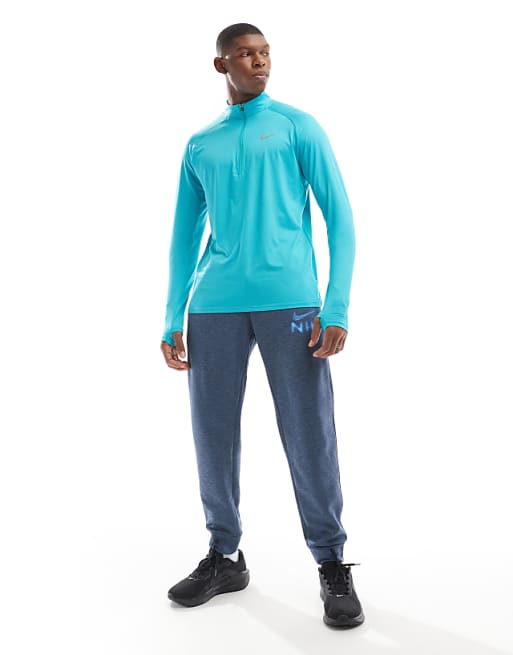 Nike Running Stride Dri-FIT Half Zip Longsleeve Top In Turquoise