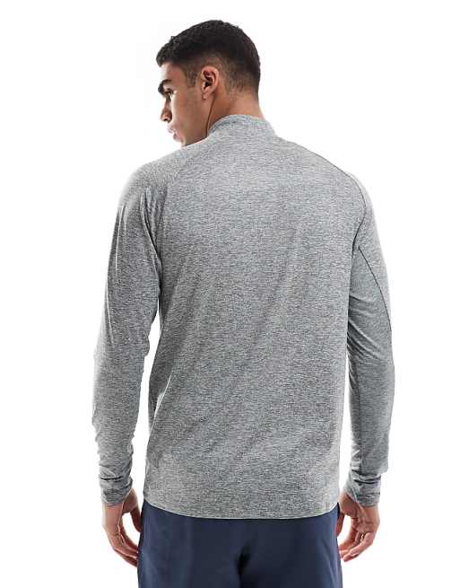 Nike Running Stride Dri-FIT Half Zip Longsleeve Top In Grey