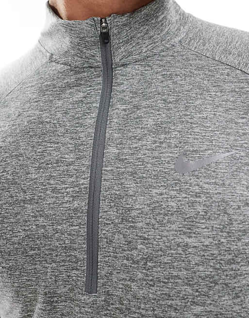 Nike Running Stride Dri-FIT Half Zip Longsleeve Top In Grey