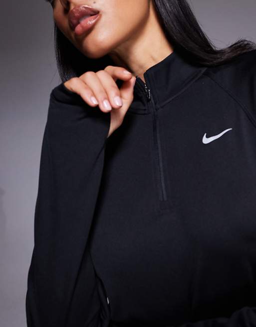 Nike Running Tempo Dri-FIT Half Zip Sweatshirt In Black