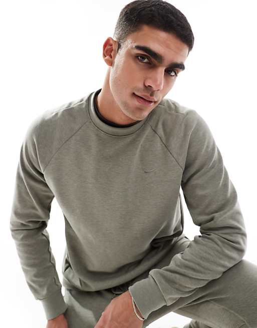 Nike Training Primary Dri-FIT Sweatshirt In Light Khaki