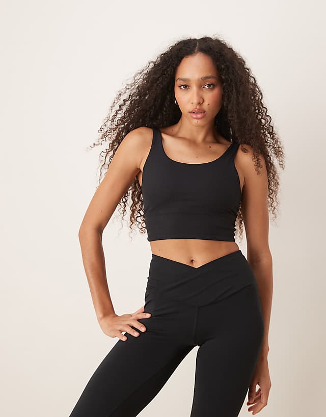 Nike Training Zenvy Dri-FIT ribbed light support sports bra in black