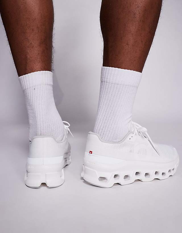 ON Cloudmonster Void Running Trainers In White