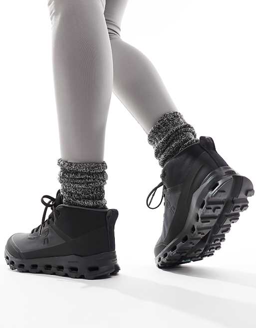 ON Cloudroam Waterproof High Top Trainers In Black