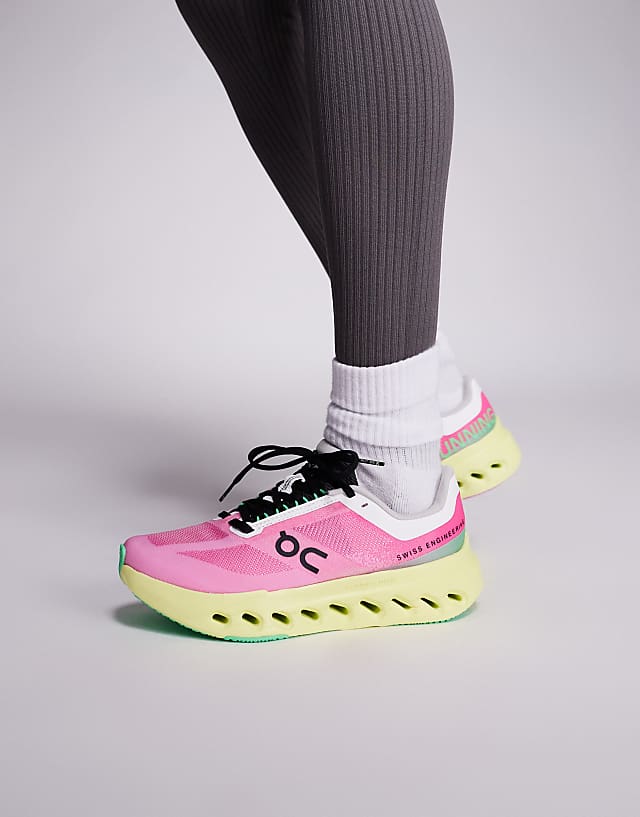 ON Cloudsurfer Next Running Trainers In Pink And Limelight