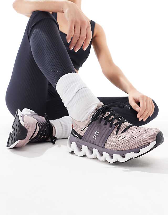 ON Cloudswift 3 running trainers in plum and black