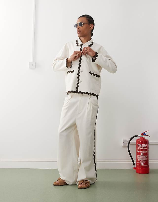 Reclaimed Vintage limited edition co-ord with scallop taping