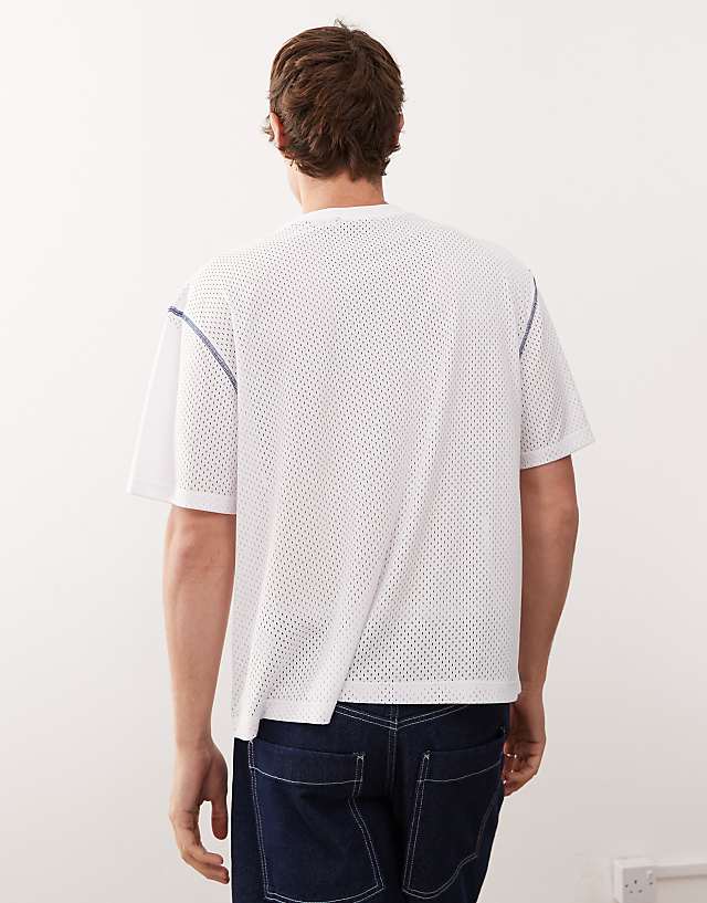 Reclaimed Vintage Unisex Airtex Western Graphic Printed Boxy T-shirt In White