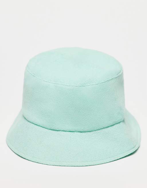 Reclaimed Vintage unisex bucket hat in mint green towelling