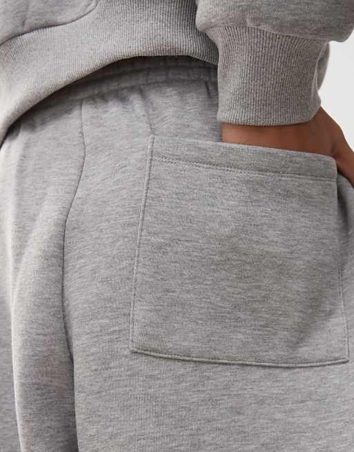 Reclaimed Vintage Unisex Heavyweight Wide Leg Jogger Co-ord In Grey Marl