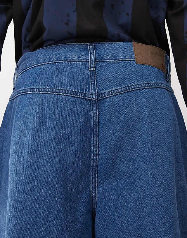 Reclaimed Vintage Unisex Relaxed Wide Leg Jeans In Blue