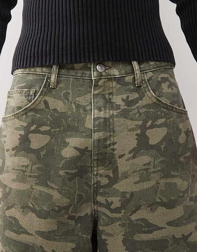 Reclaimed Vintage Wide Leg Baggy Camo Print Jeans