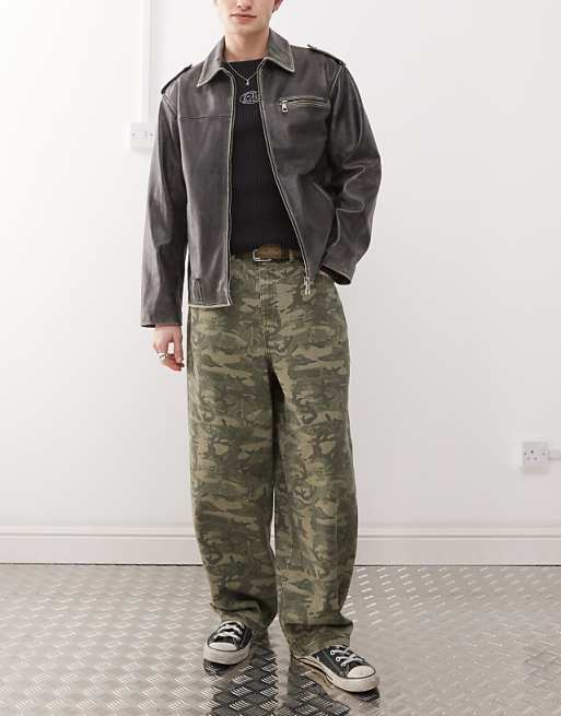 Reclaimed Vintage wide leg baggy camo print jeans