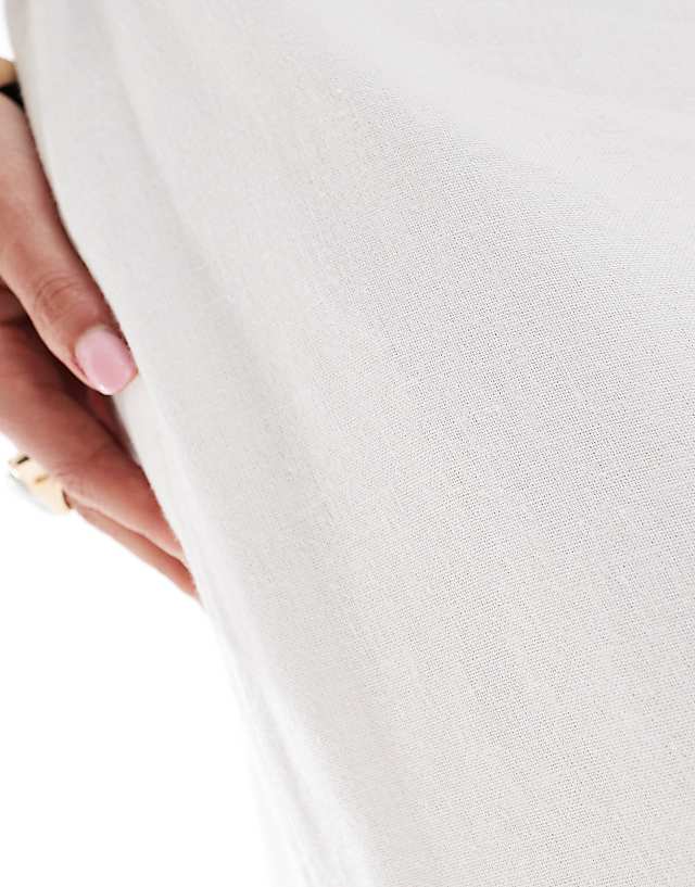 River Island Linen Midaxi Skirt Co-ord In White