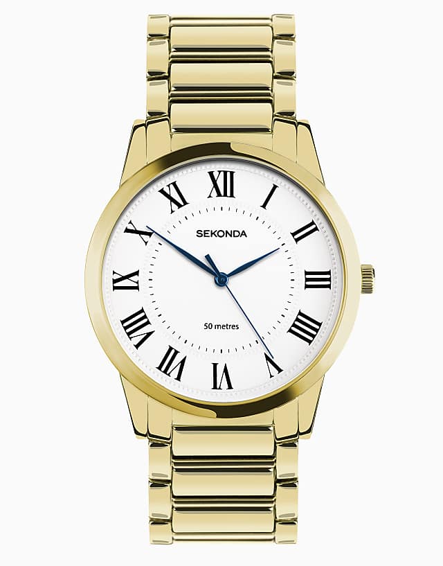 Sekonda Sekonda beaumont 40mm round gold watch in gold