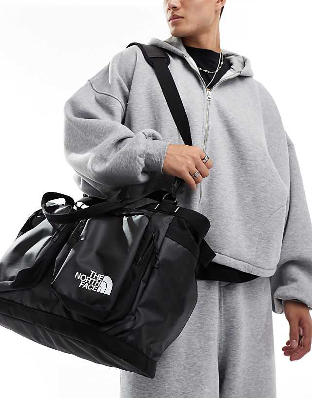 The North Face Base Camp Voyager Tote Bag In Black And White
