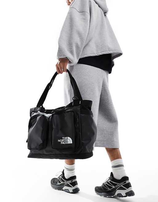 The North Face Base Camp Voyager Tote Bag In Black And White