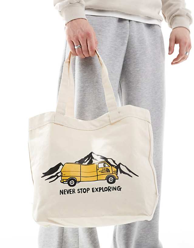 The North Face Camper Van logo tote bag in ecru