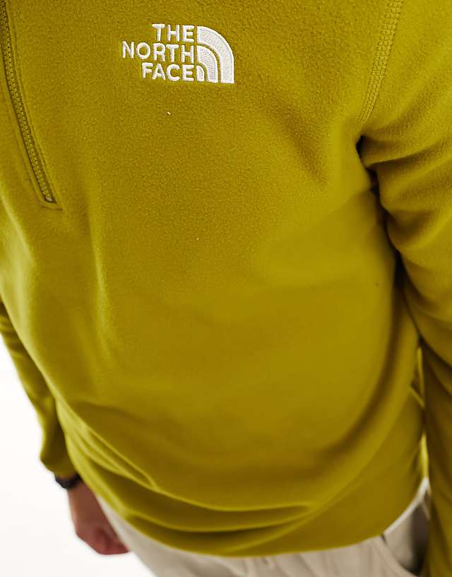 The North Face Glacier 100 1/4 Zip Fleece In Khaki